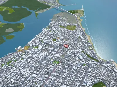 Natal Brazil 30km Low-poly 3D model