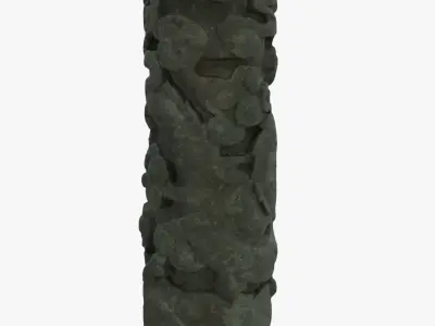 4K textures Dragon Pillar Low-poly 3D model
