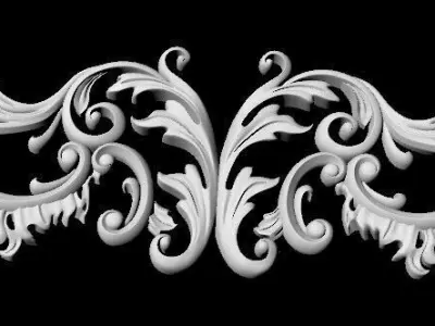 Central decor ornament for furniture 3D model