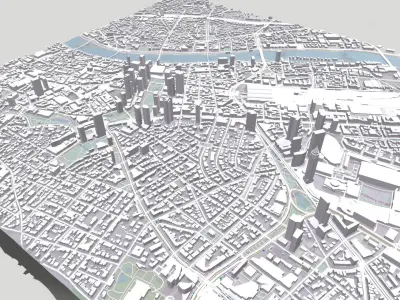 Cityscape Frankfurt am Main Germany 3D model