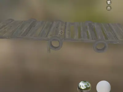 wood dock and tire Low-poly 3D model