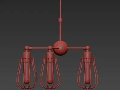 Industrial LOFT IRON PIPE Ceiling Pendant Lights 3D model
