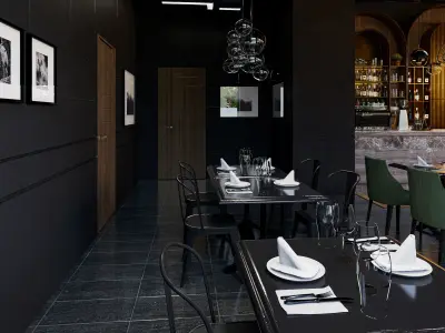 D5 render restaurant scene 3D model