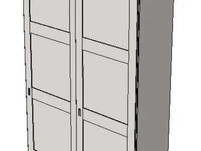 wardrobe with sliding doors h280 w196 d62 cms Low-poly 3D model