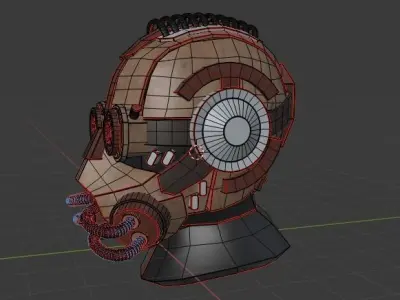 Ewan s Helmet - Steampunk Helmet - Low-poly 3D model