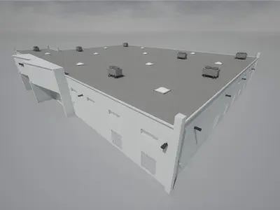 Modular Warehouse Low-poly 3D model