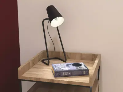 Black Table Lamp Industrial Free 3D model