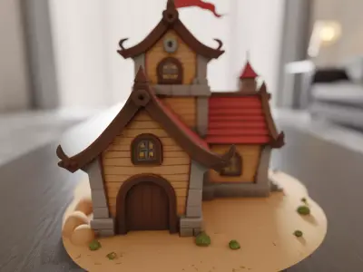 medieval house 3D print model 15