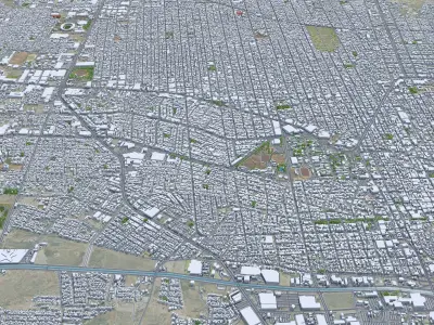Hermosillo Sonora Mexico 25km Low-poly 3D model