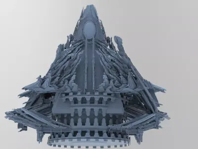 Island of Atlas Grand Tower pyramid  3D model