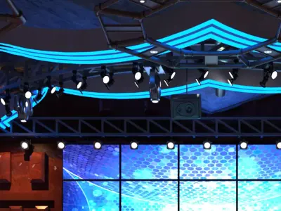 nightclub interior of with neon lights  3D model