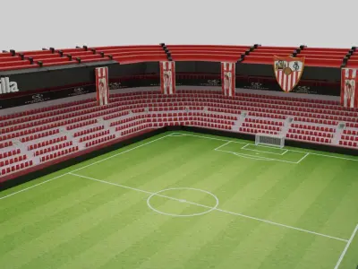 Sevilla Football Stadium Low-poly 3D model