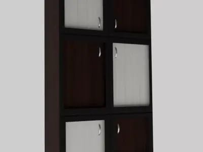 The Wardrobe wooden cabinet with doors and drawers 3D model