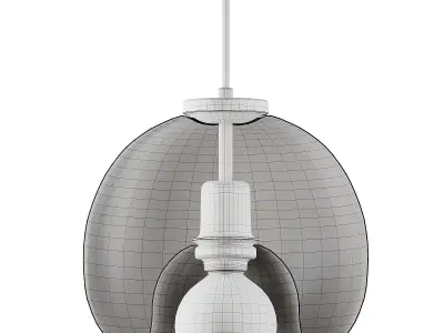Hand-Blown Glass Dome Hanging Lamp 3D model