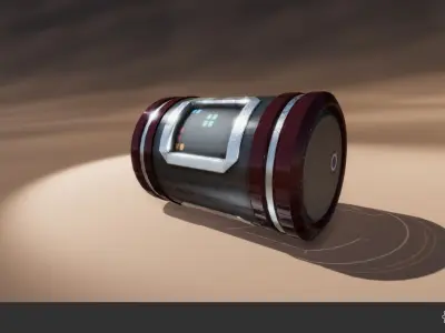 Sci-Fi Barrel Set Low-poly 3D model