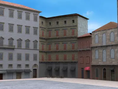 Renaissance Courtyard in multiple formats 3D model