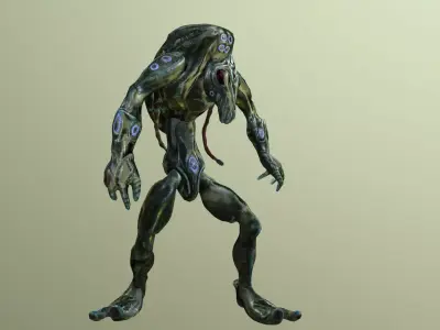 SciFi Alien Warrior Low-poly 3D model
