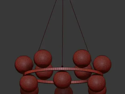 bubbles brass ring pendant light cb2 3D model