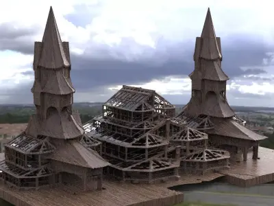 Witches houses with Greenhouse 3D 3D model