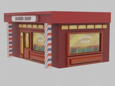 Barber Shop Low-poly 3D model