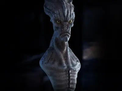 Alien Creature Potrait 3D print model