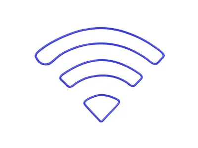 Neon Wifi Symbol v1 002 Low-poly 3D model