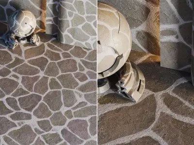 No08 Slate Floor Stone - PBR - 4K - PNG - Seamless Low-poly 3D model