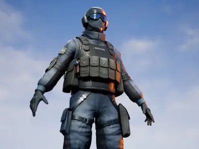 Army Soldier Researcher Character for Games and Animation 3D model