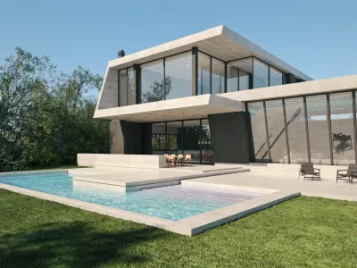 Exterior House Scene 3 - Marble House 3D model