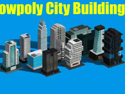 Building Pack Low-poly 3D model