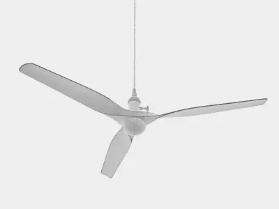 Modern Wooden 3-Blade Ceiling Fan with Light 3D model