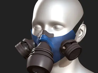 Gas mask plastic protection isolated scifi  Low-poly 3D model