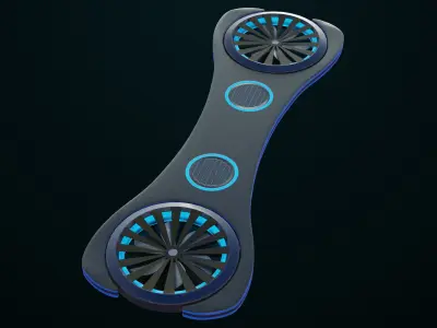 Sci Fi Hoverboard 3 All PBR Unity UE Textures Included Low-poly 3D model