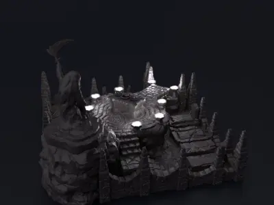 Undead Shrine Tabletop Terrain 28 MM 3D print model
