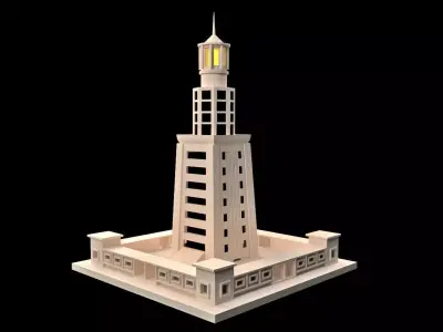 Lighthouse of Alexandria Low-poly 3D model