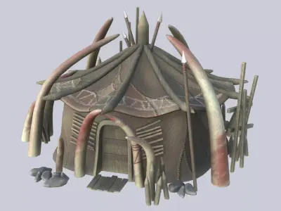 Orc house Low-poly 3D model