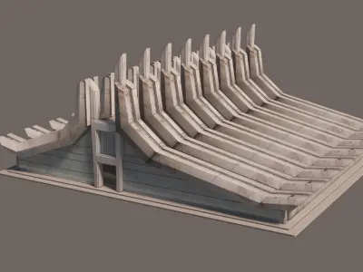 Eclectic Futurism Low-poly 3D model