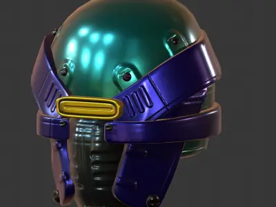 Helmet plastic mask  Low-poly 3D model Low-poly 3D model