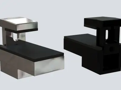 Wood and Glass Shelf Bracket 3D model