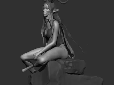 Deer women 3D print model