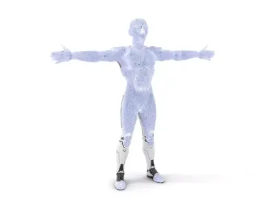 Futuristic Humanoid Robot Model Pack Low-poly 3D model