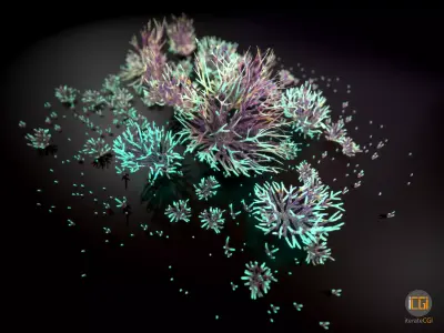 Alien Plant Fungus Type1 Low-poly 3D model