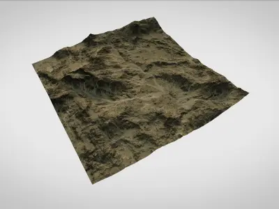 Desert Mountain Low-poly 3D model
