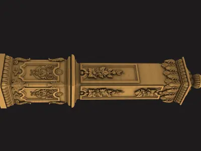 stair-3d-model ornate column 3D model