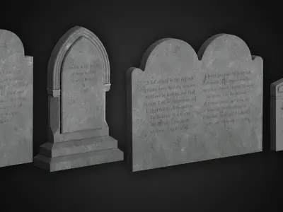 Cemetery  PBR pack Low-poly 3D model