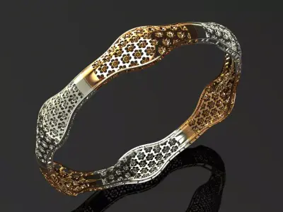 1191 Petal Ripple Bangle 9gm 3D print model