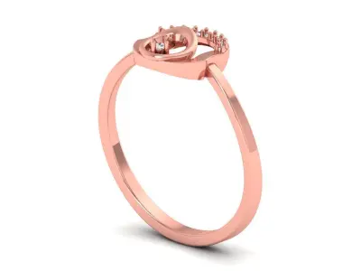 Solitaire Wedding Engagement Women Light Weight Rings 3D print model 2