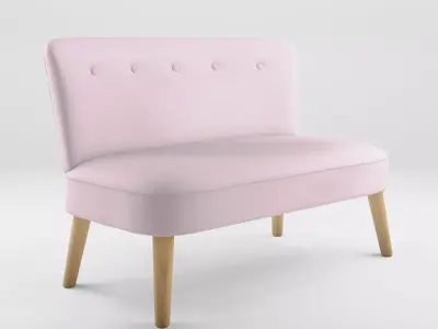 3D Model of  Kids Concept Sofa Star light pink Low-poly 3D model