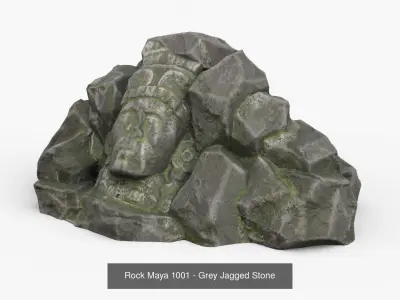 Maya Rock Set Bundle - Grey Jagged Stone 3D Model Pack