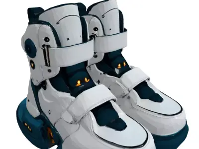 Futuristic Hover Boots 3D Model Low-poly 3D model